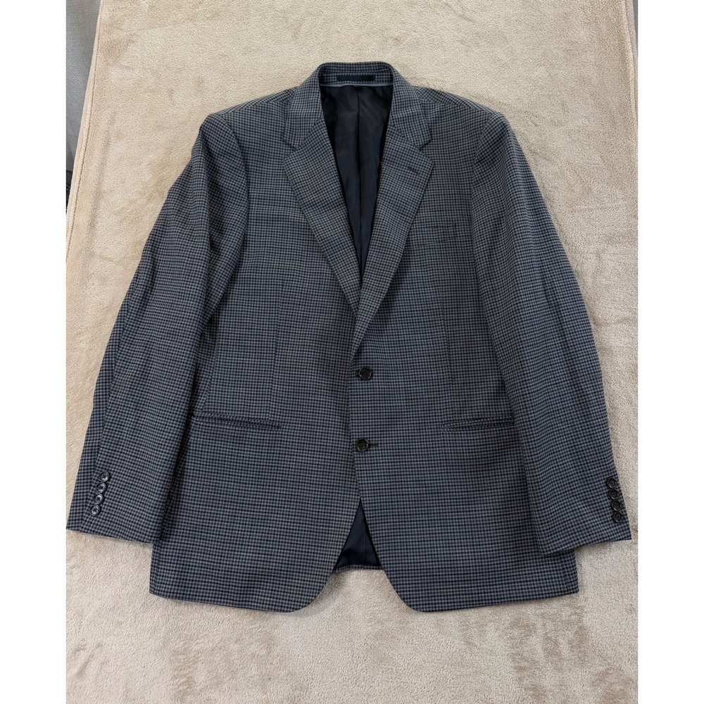 J.Crew Ludlow Slim Blazer Mens 44R Grey Four Season Wool plaid check EUC